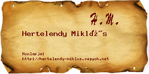 Hertelendy Miklós névjegykártya