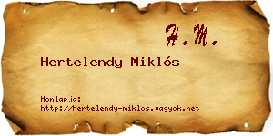Hertelendy Miklós névjegykártya