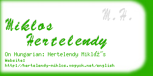 miklos hertelendy business card